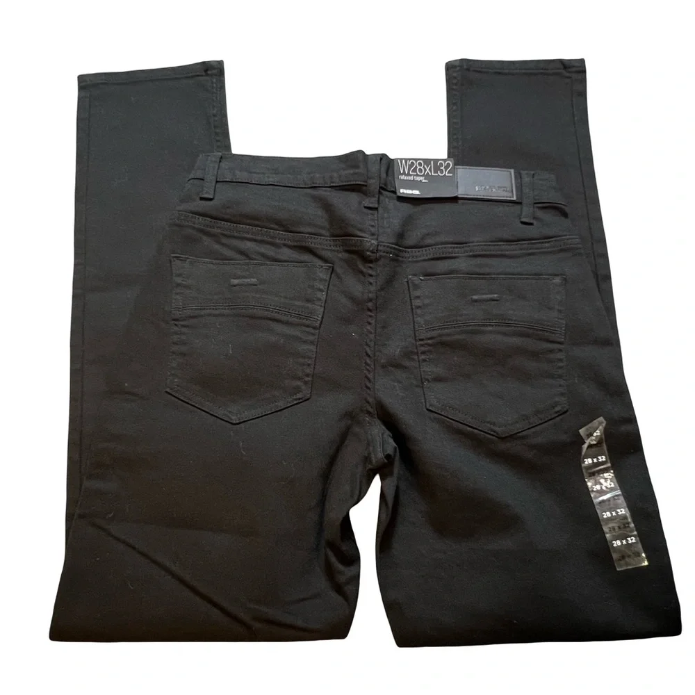RSQ Relaxed Taper‎ Black Jeans Men’s size 28x32 Stretch Denim Streetwear Pants